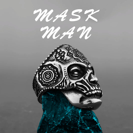 Unique Santa Muerte 316L Stainless Steel Skull Ring