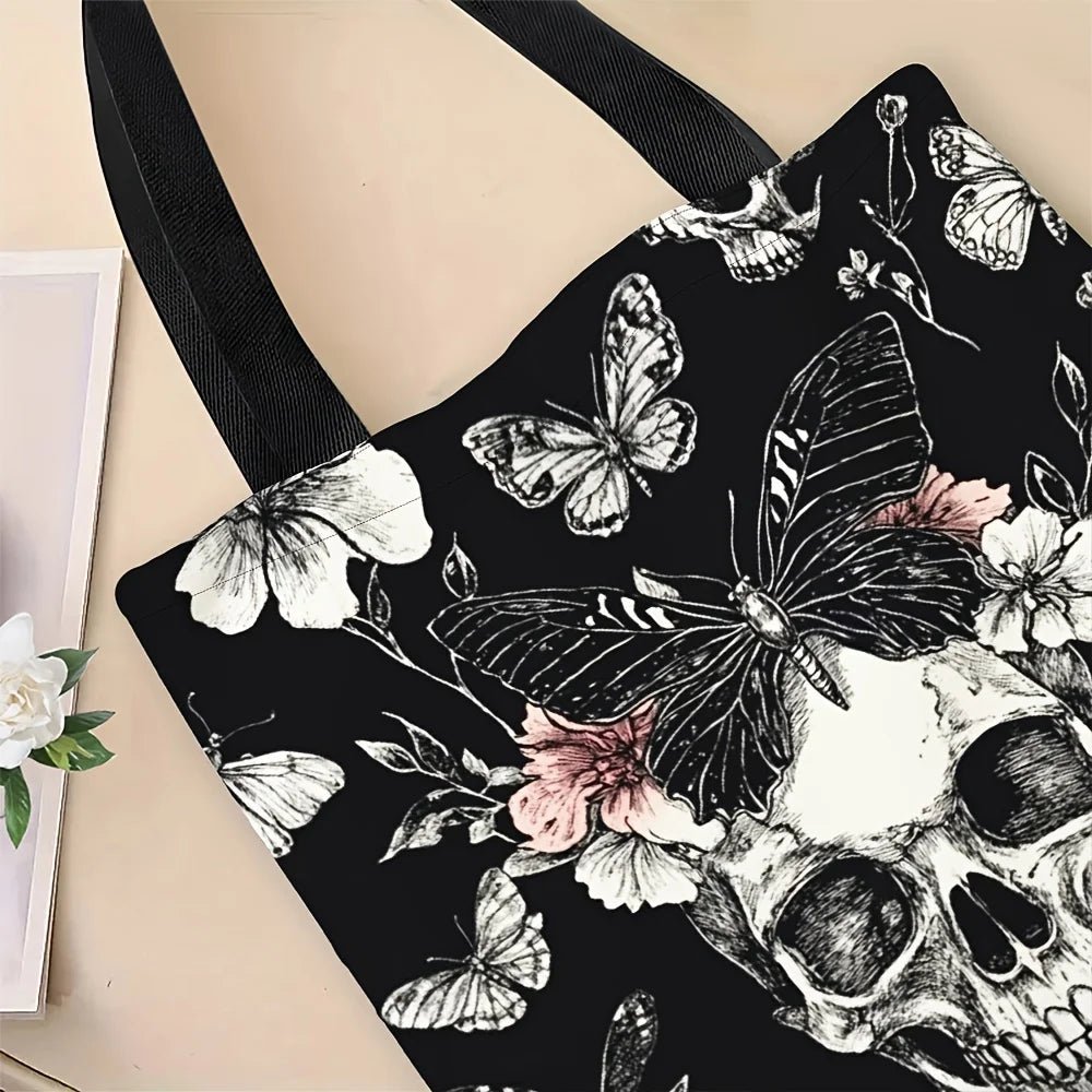 Skull Flower Tote Bag