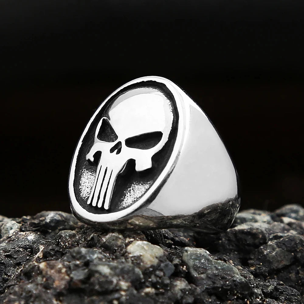 316L Stainless Steel Punisher Skull Ring