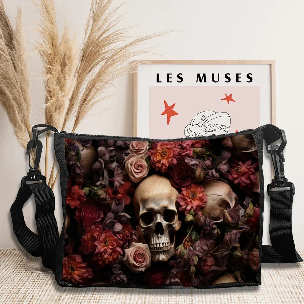 Stylish Skull Print Crossbody Bag