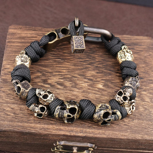 Retro Men's Handmade Skull Bracelet