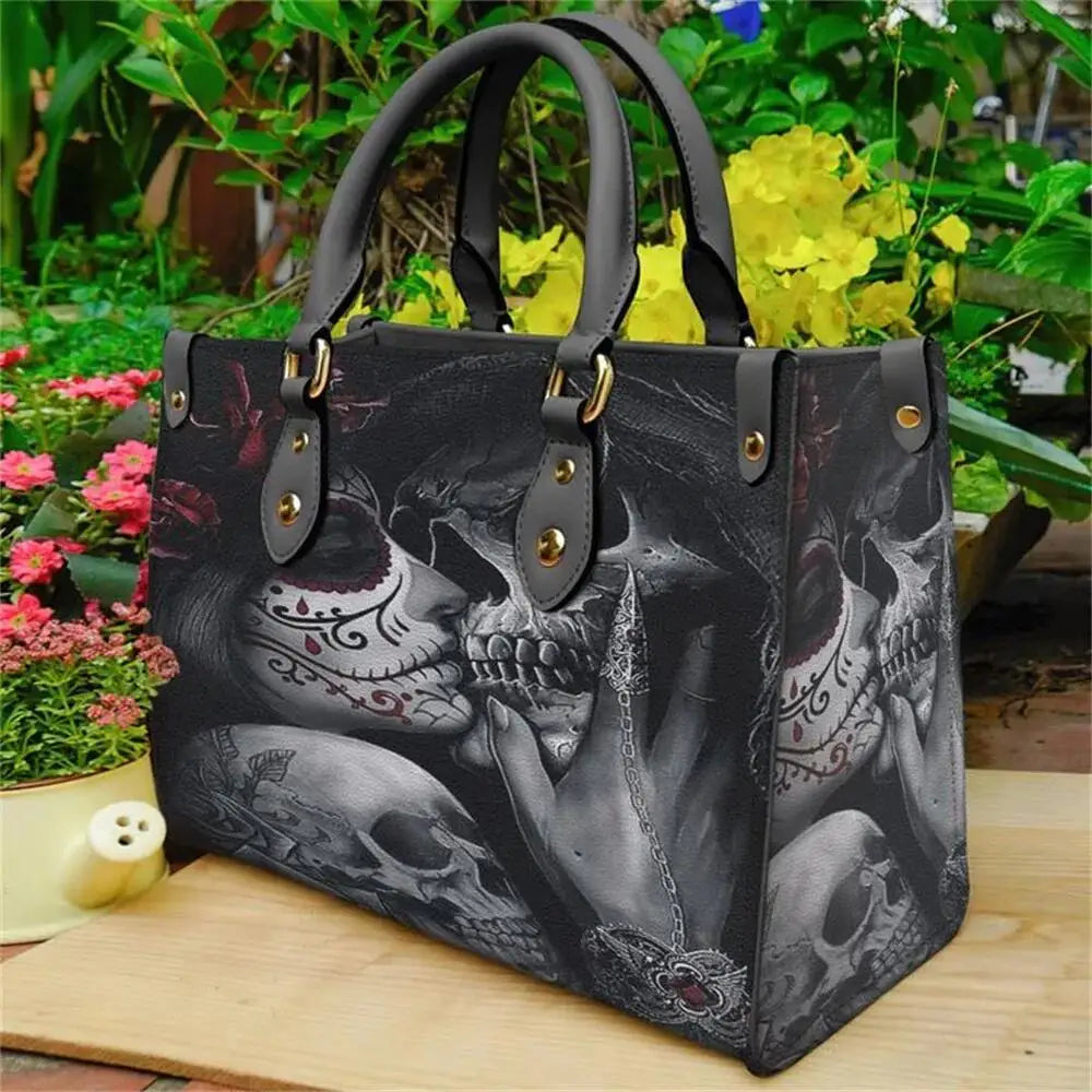 High Quality Faux Leather Skull Handbags