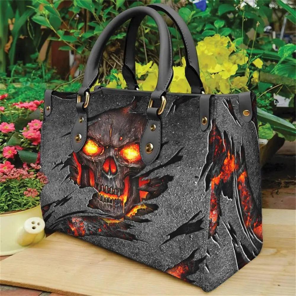 High Quality Faux Leather Skull Handbags