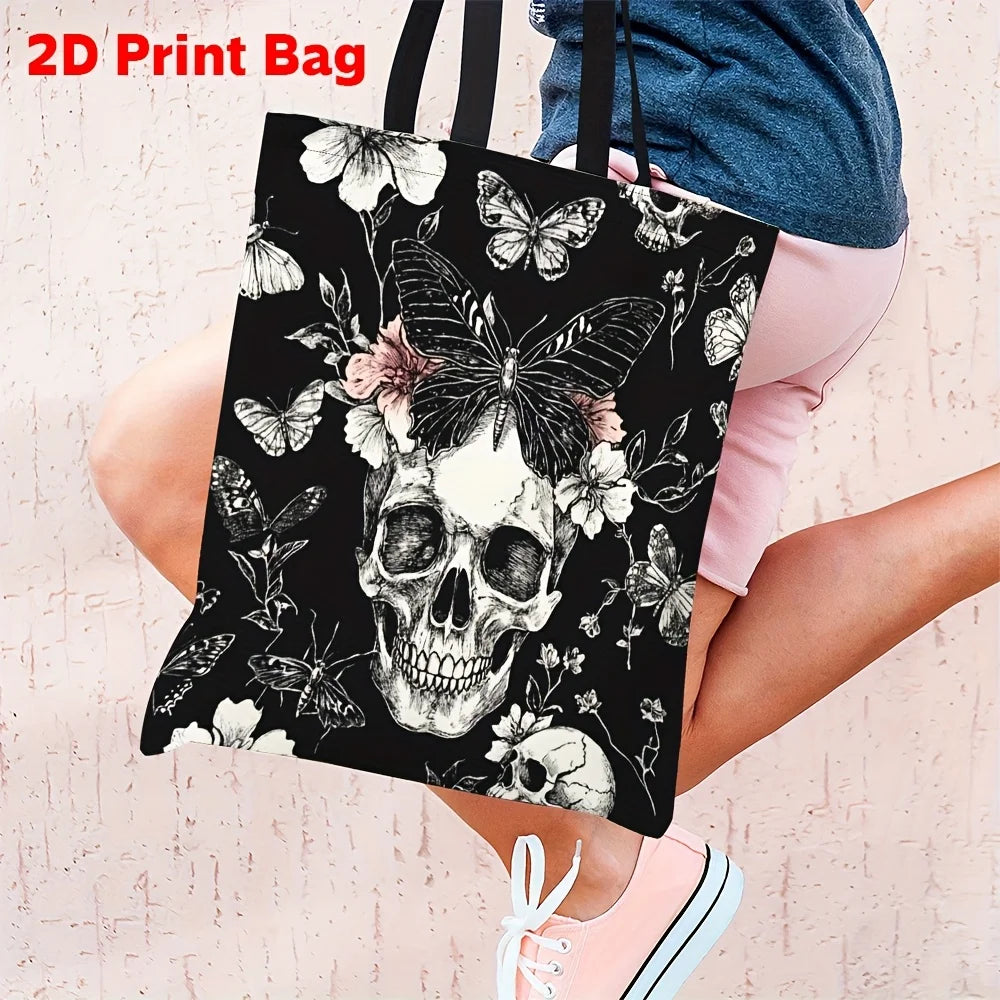 Skull Flower Tote Bag