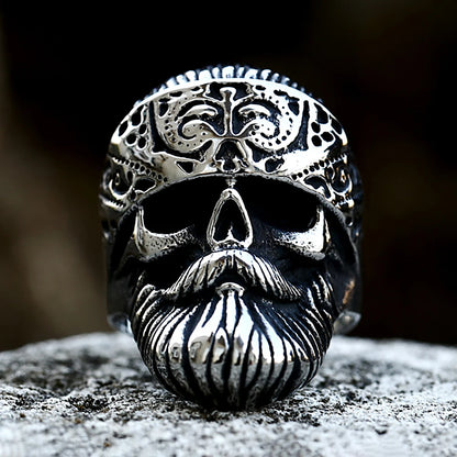 316L Stainless Steel Big Beard Skull Rings
