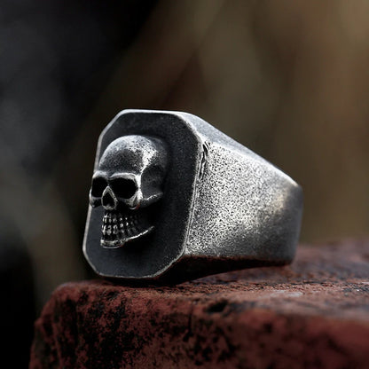 Gothic 316L Stainless Steel Skull Ring