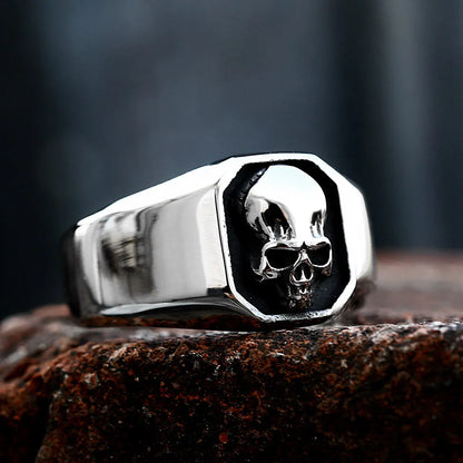 High Polish Vintage 316L Stainless Steel Skull Ring