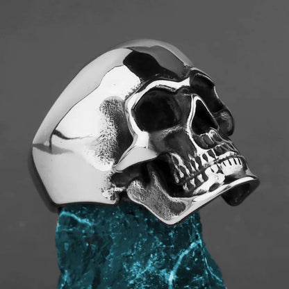 316L Stainless Steel Polished Skull Ring