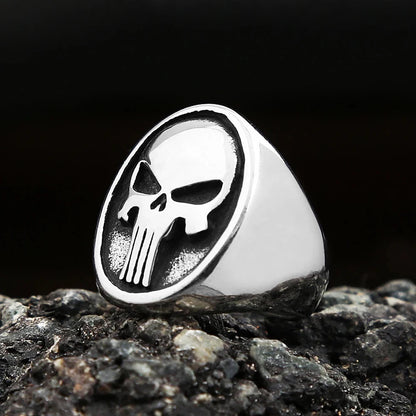 316L Stainless Steel Punisher Skull Ring