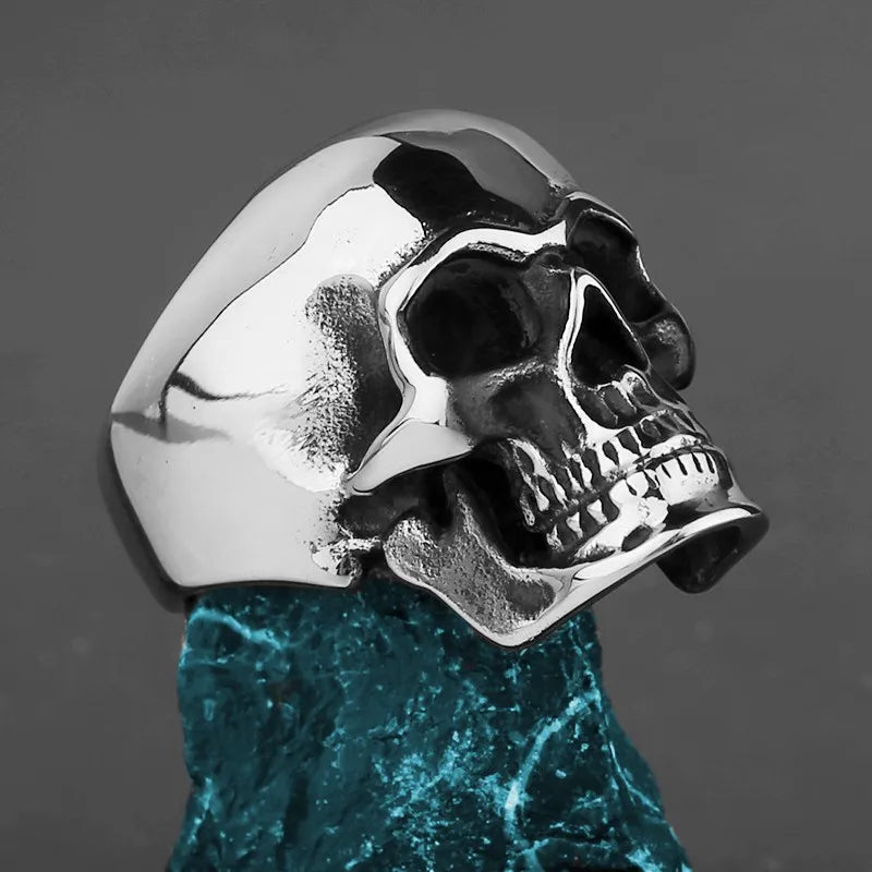 316L Stainless Steel Polished Skull Ring