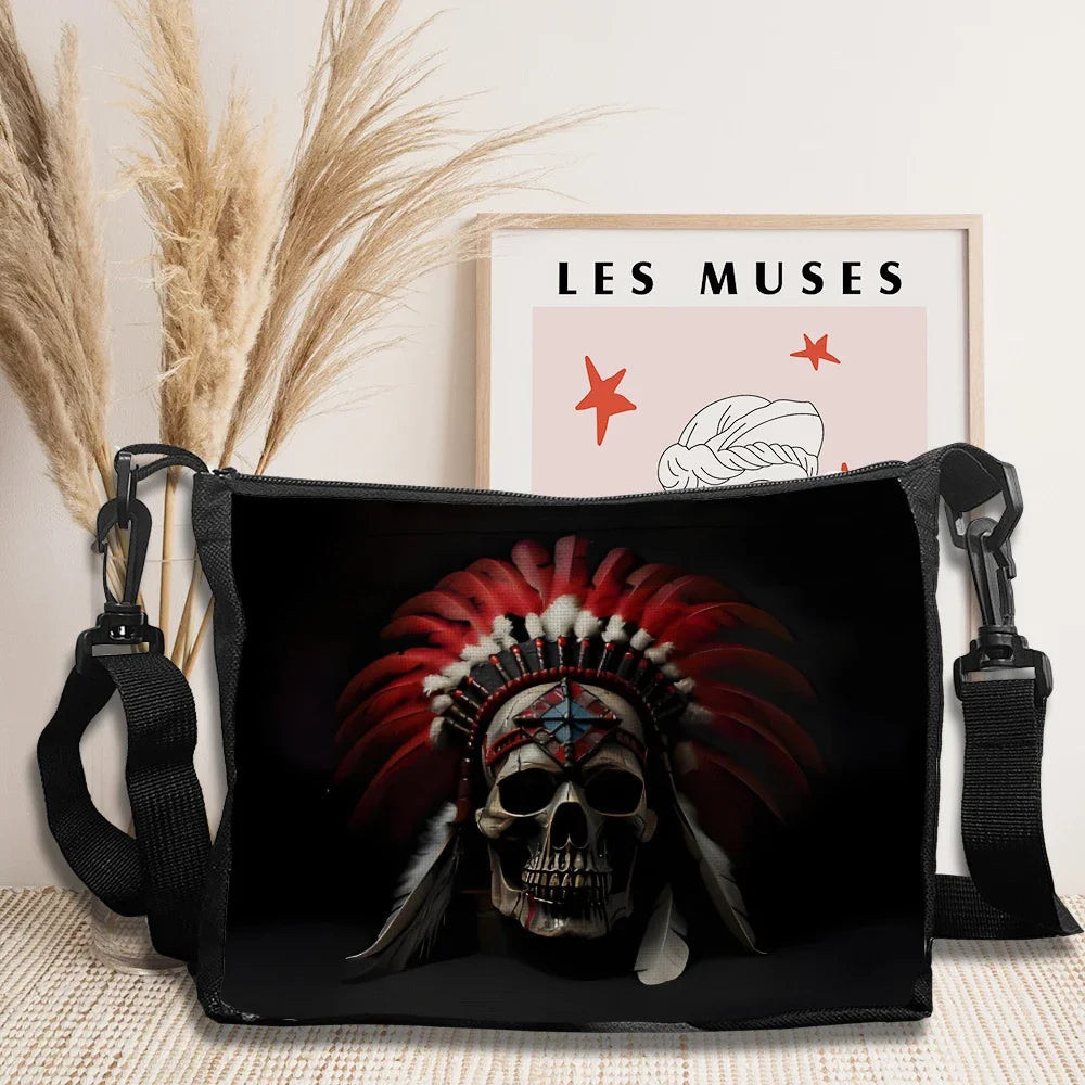 Stylish Skull Print Crossbody Bag