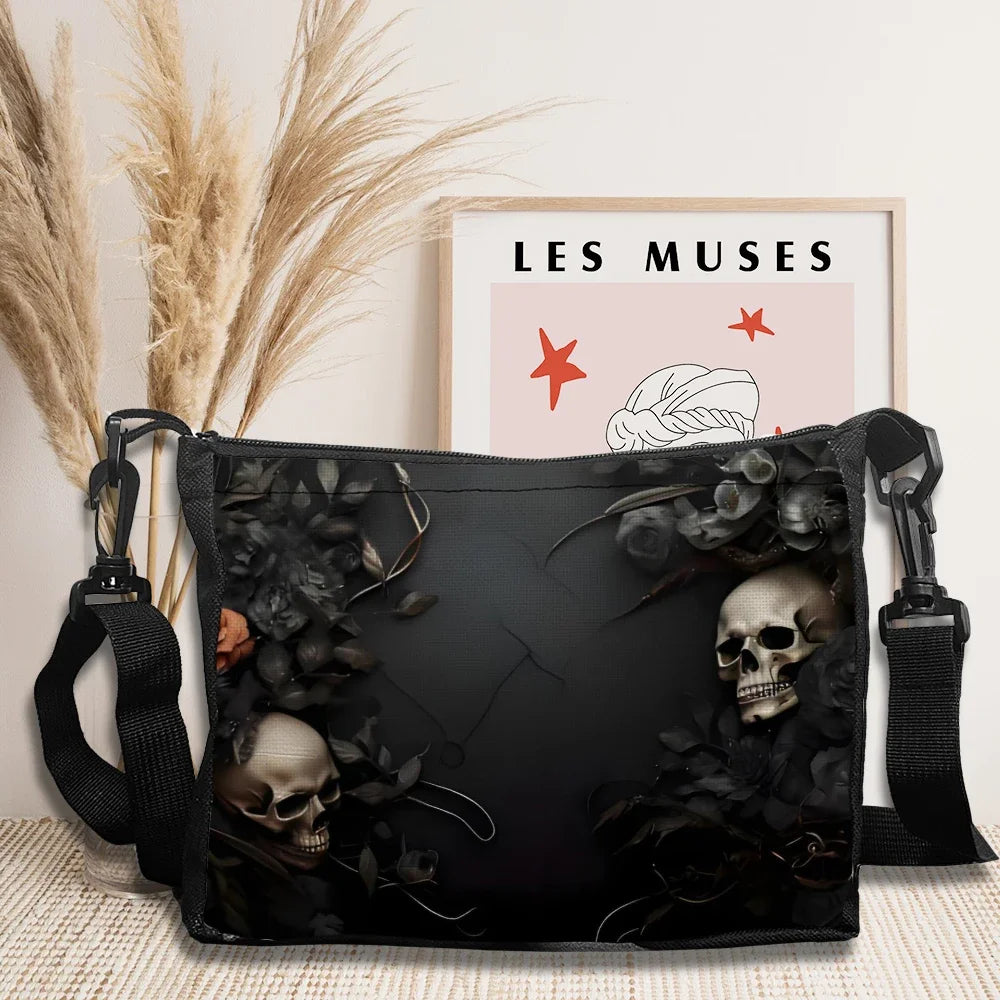 Stylish Skull Print Crossbody Bag