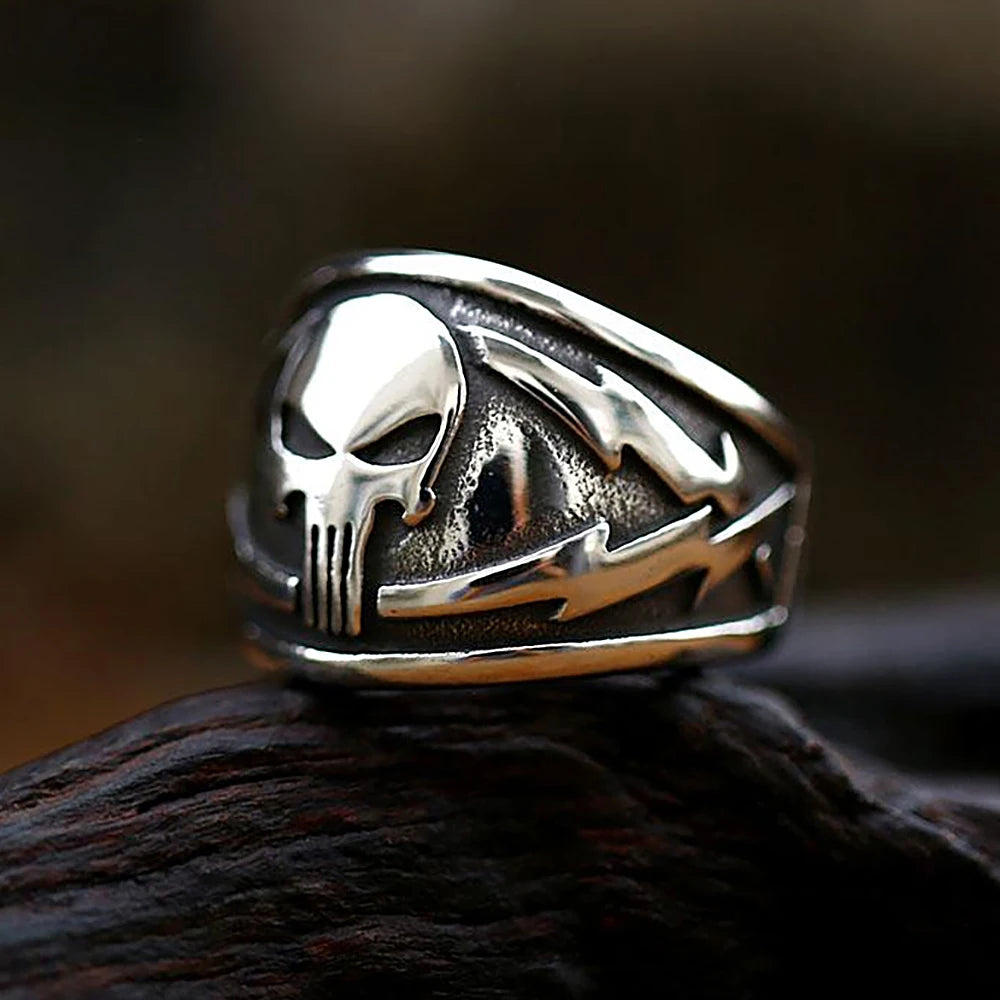 316L Stainless Steel Punisher Skull Ring