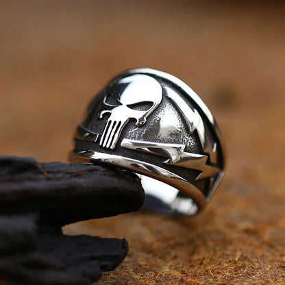 316L Stainless Steel Punisher Skull Ring