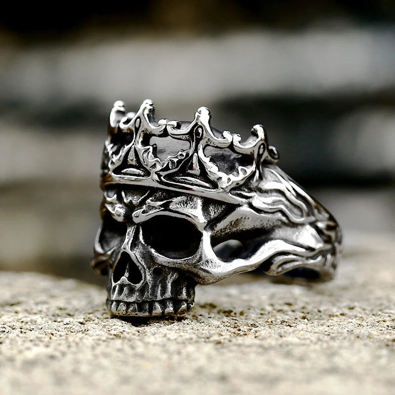 Gothic 316L Stainless Steel Skull Ring