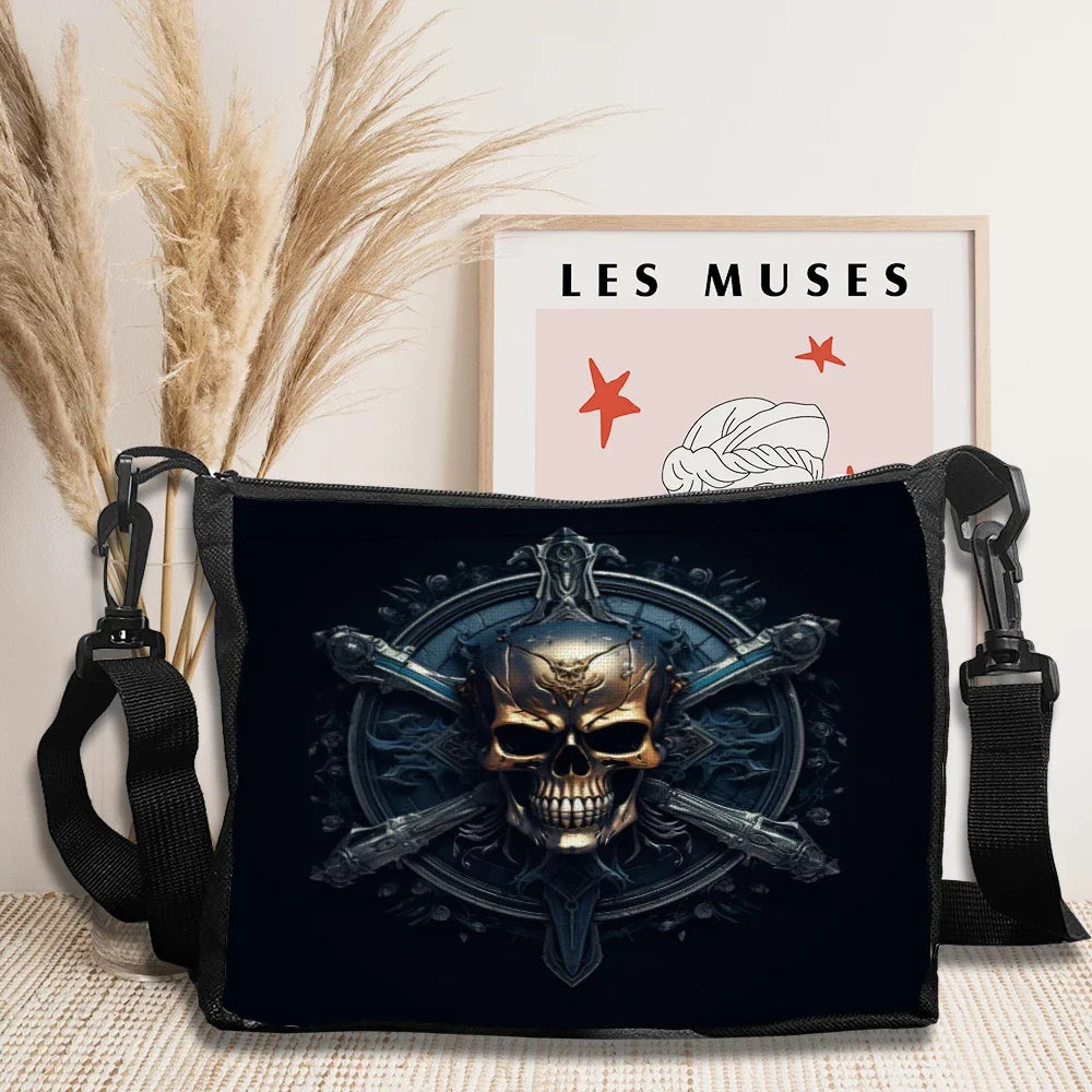 Stylish Skull Print Crossbody Bag