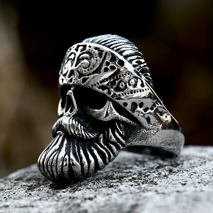 316L Stainless Steel Big Beard Skull Rings