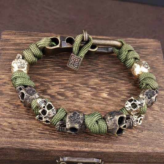 Retro Men's Handmade Skull Bracelet