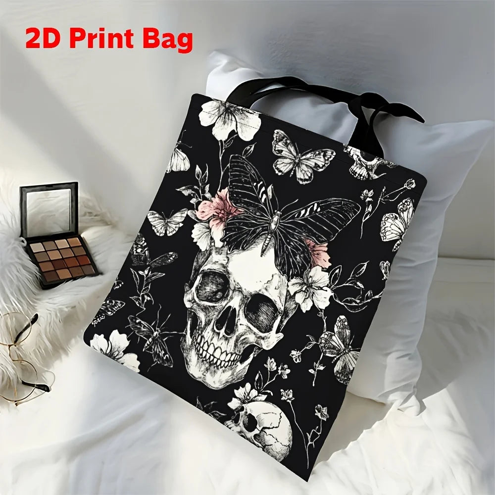 Skull Flower Tote Bag