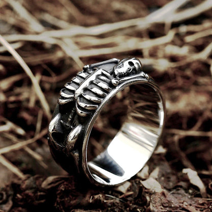 Gothic 316L Stainless Steel Skull Ring