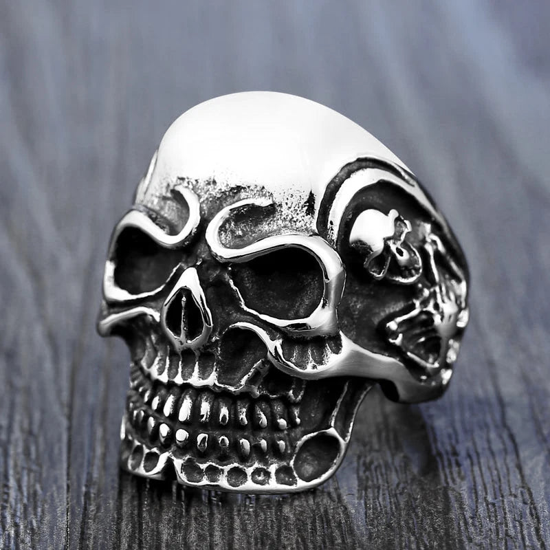 Gothic 316L Stainless Steel Skull Ring
