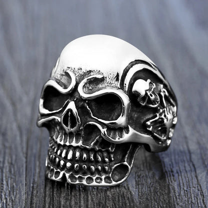 Gothic 316L Stainless Steel Skull Ring
