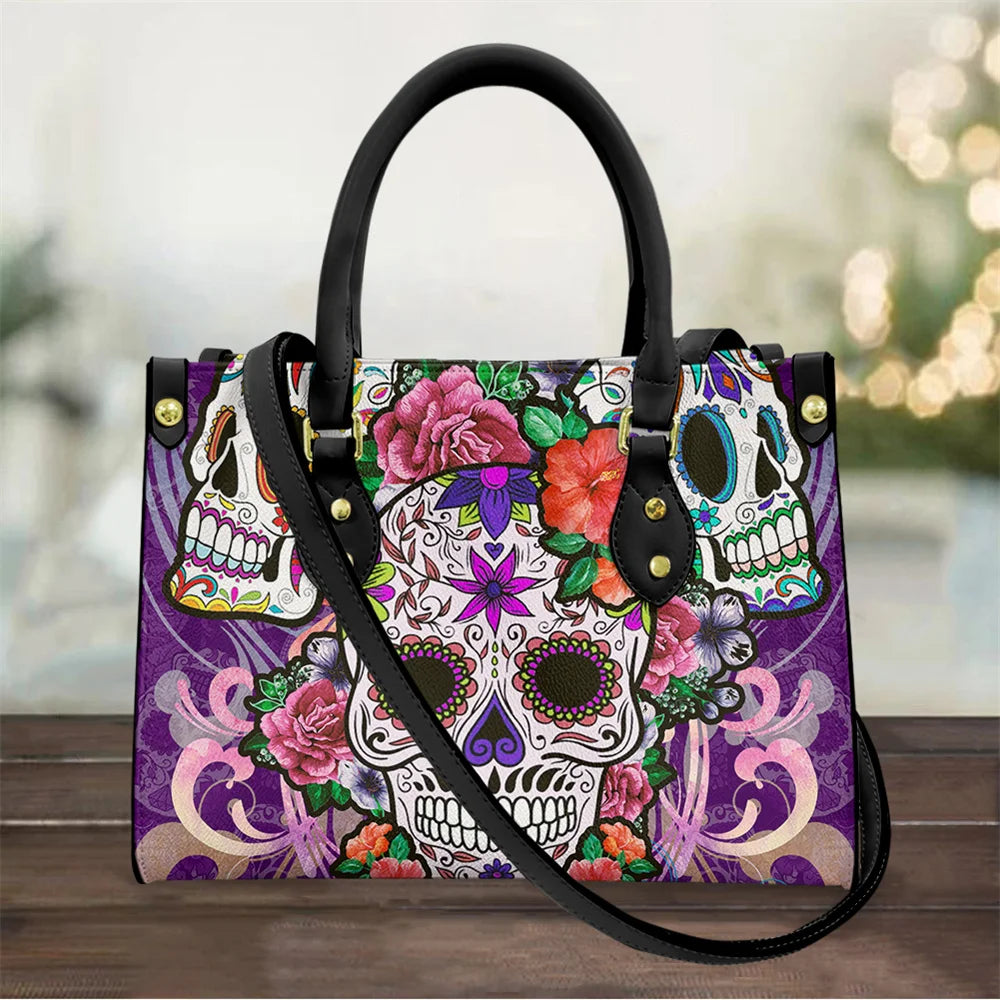 High Quality Faux Leather Skull Handbags