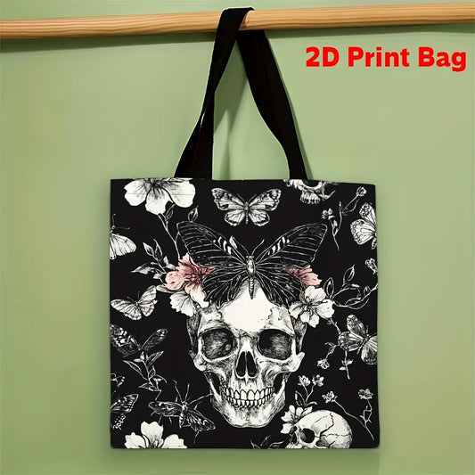 Skull Flower Tote Bag