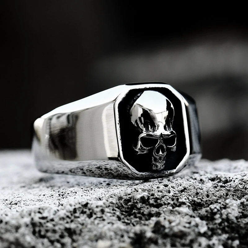 Gothic 316L Stainless Steel Skull Ring