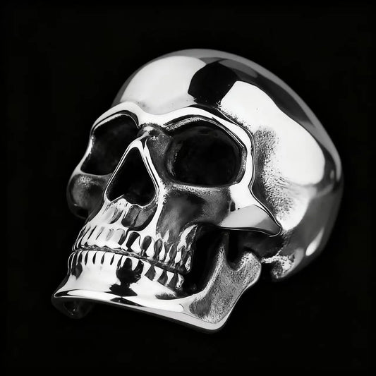 316L Stainless Steel Polished Skull Ring