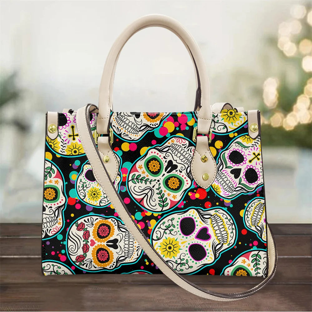 High Quality Faux Leather Skull Handbags