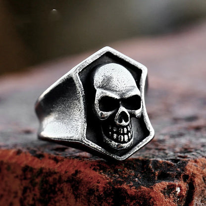 Gothic 316L Stainless Steel Skull Ring