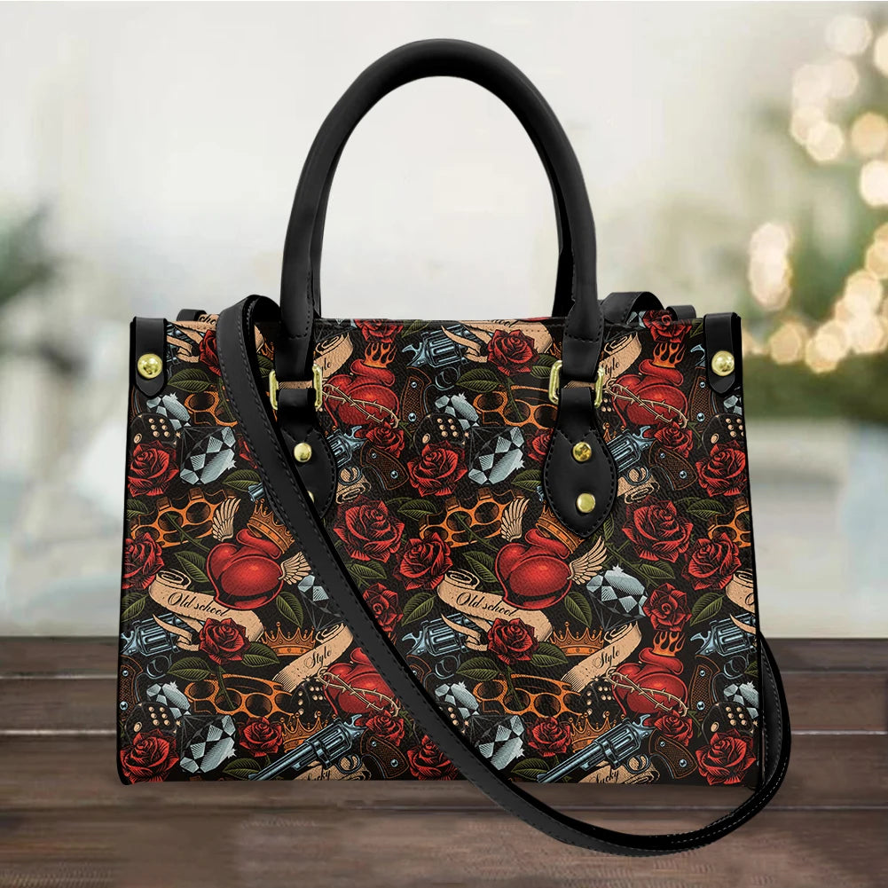 High Quality Faux Leather Skull Handbags