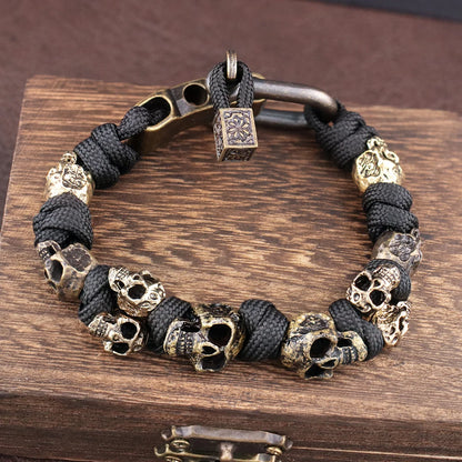 Retro Men's Handmade Skull Bracelet
