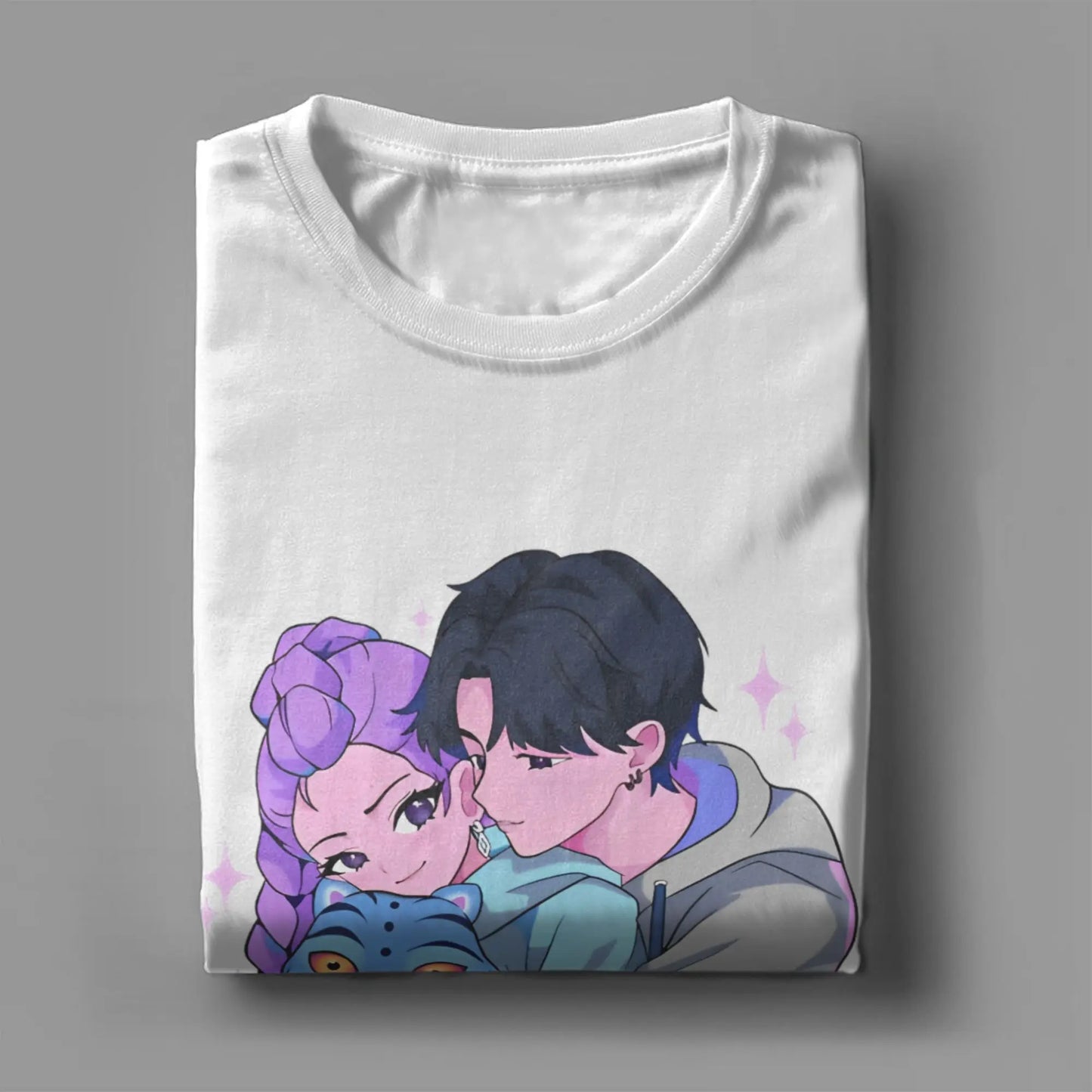 Rujinu Kpop Demon Hunters Y2K Graphic Tee – Cotton T-Shirt