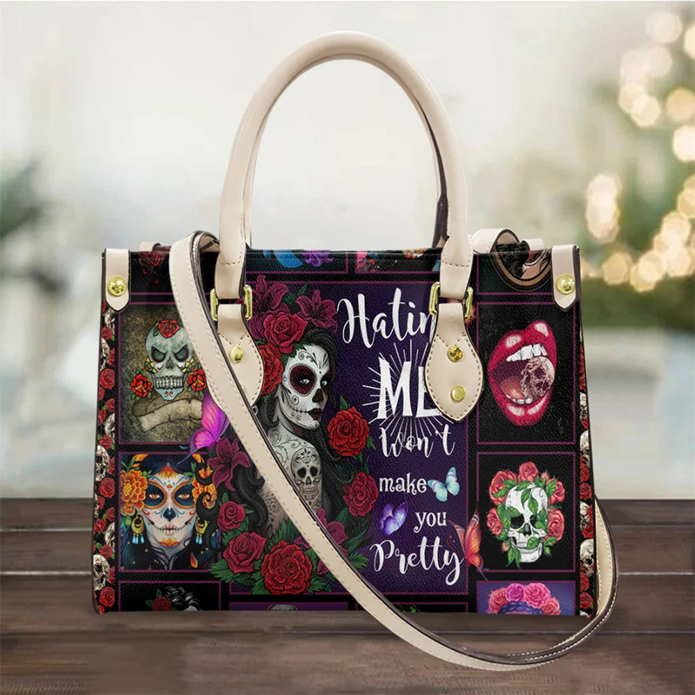 High Quality Faux Leather Skull Handbags