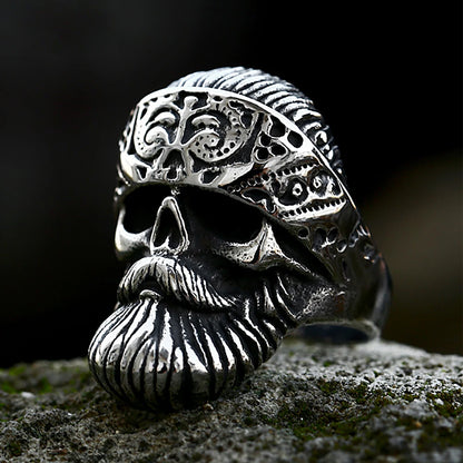 316L Stainless Steel Big Beard Skull Rings